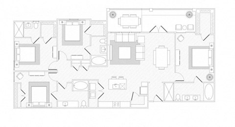 Floor plan for 4 beds, 4 baths, 1869 sqft